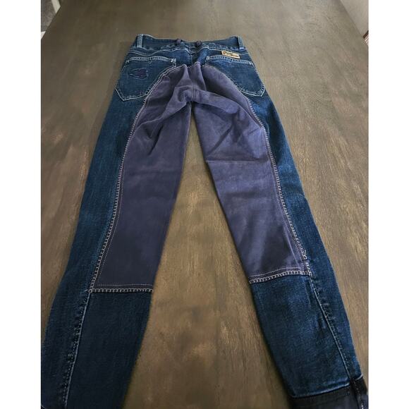 Piper by Smartpak Girls 22R Blue Denim Equestrian Riding Jeans Breeches Pants - Picture 11 of 15